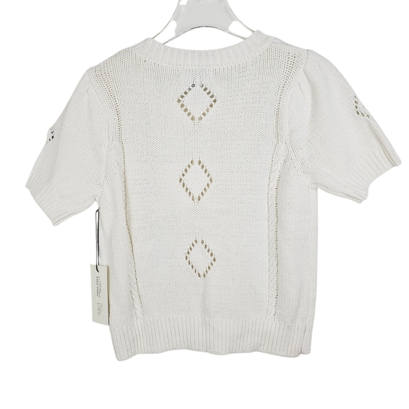 Rachel Zoe Eyelet Floral Embroidered Cardigan Sweater NWT Prairie Cottagecore - Picture 2 of 8